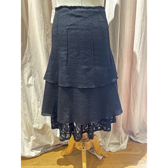 Vintage Roberto Cavalli Class Wool Gauze, Damask, Lace Skirt NWT - Picture 1 of 9